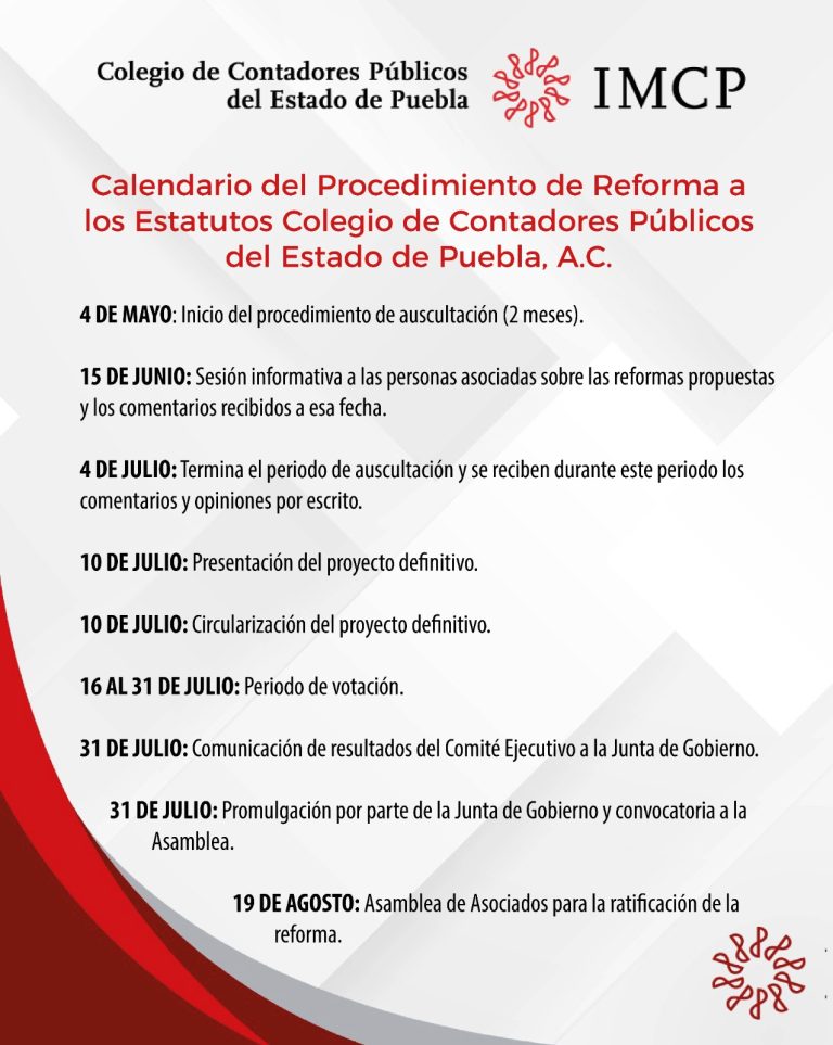 Calendario estatutos